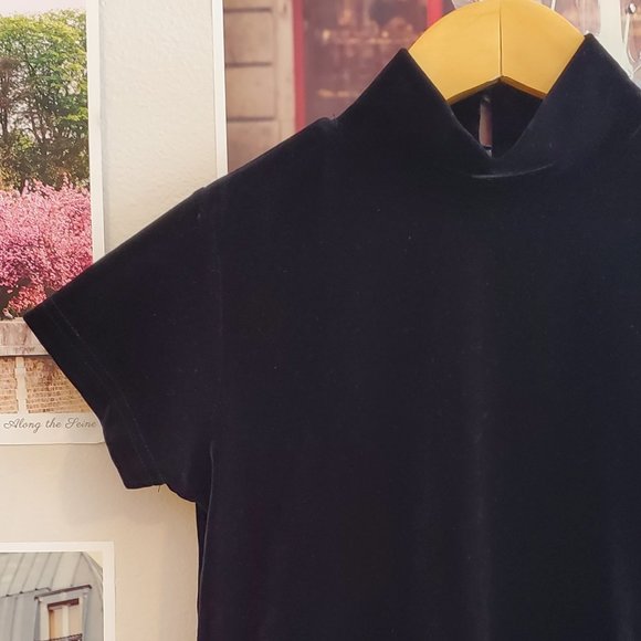 Vintage 90s Black Velvet Top - Picture 3 of 6